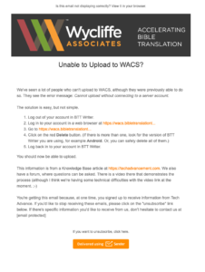 Correcting Upload Issues with WACS